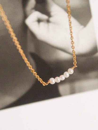 Leilani 18K Non - Tarnish Petite Pearl Choker - Rose & Olivia Boutique