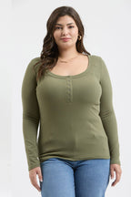 Olive Cozy Henley - Rose & Olivia Boutique