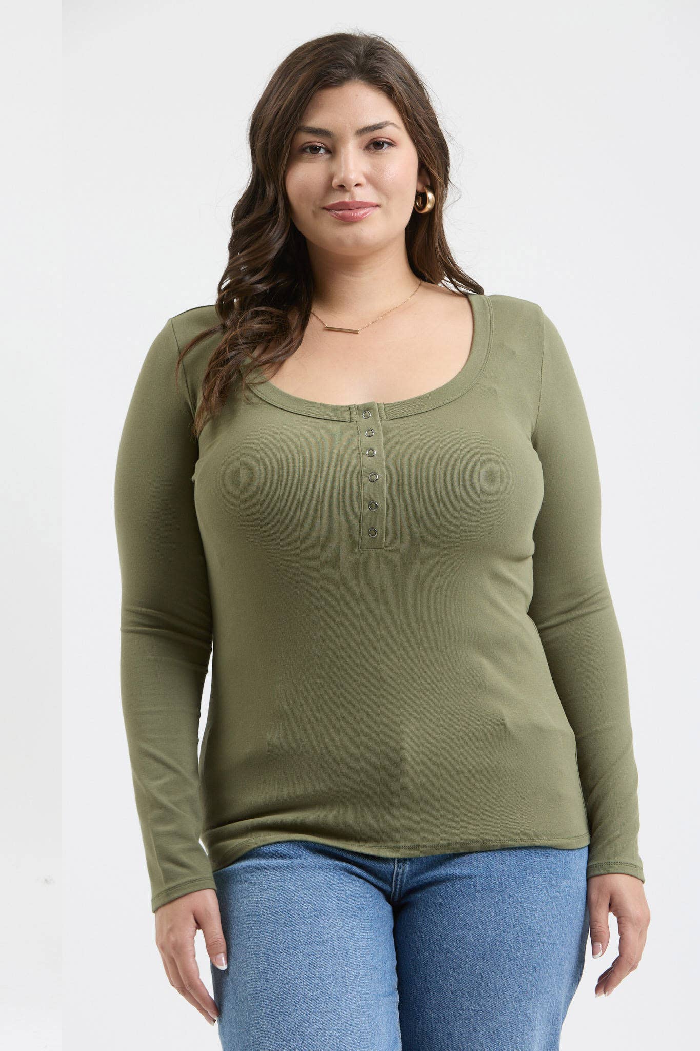 Olive Cozy Henley - Rose & Olivia Boutique