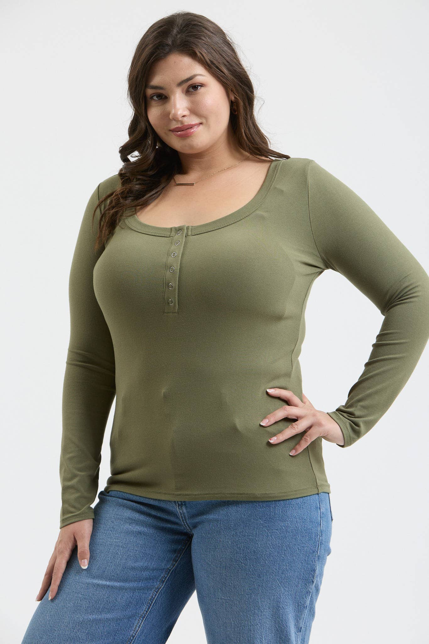 Olive Cozy Henley - Rose & Olivia Boutique