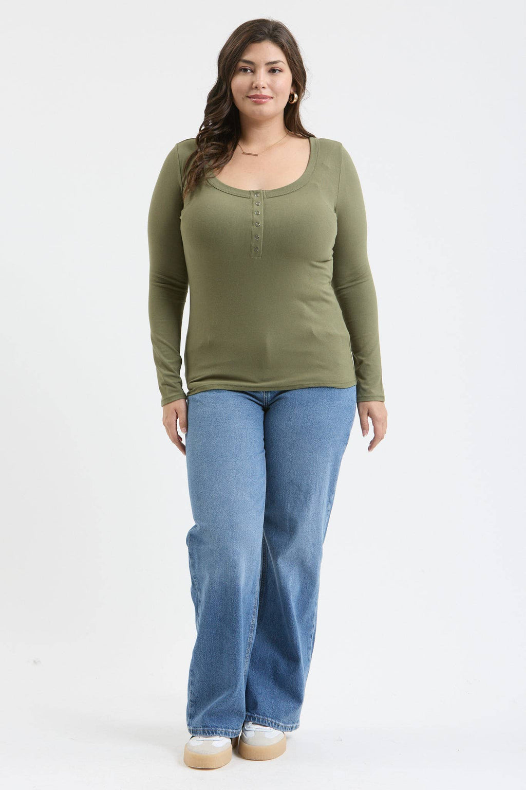 Olive Cozy Henley - Rose & Olivia Boutique