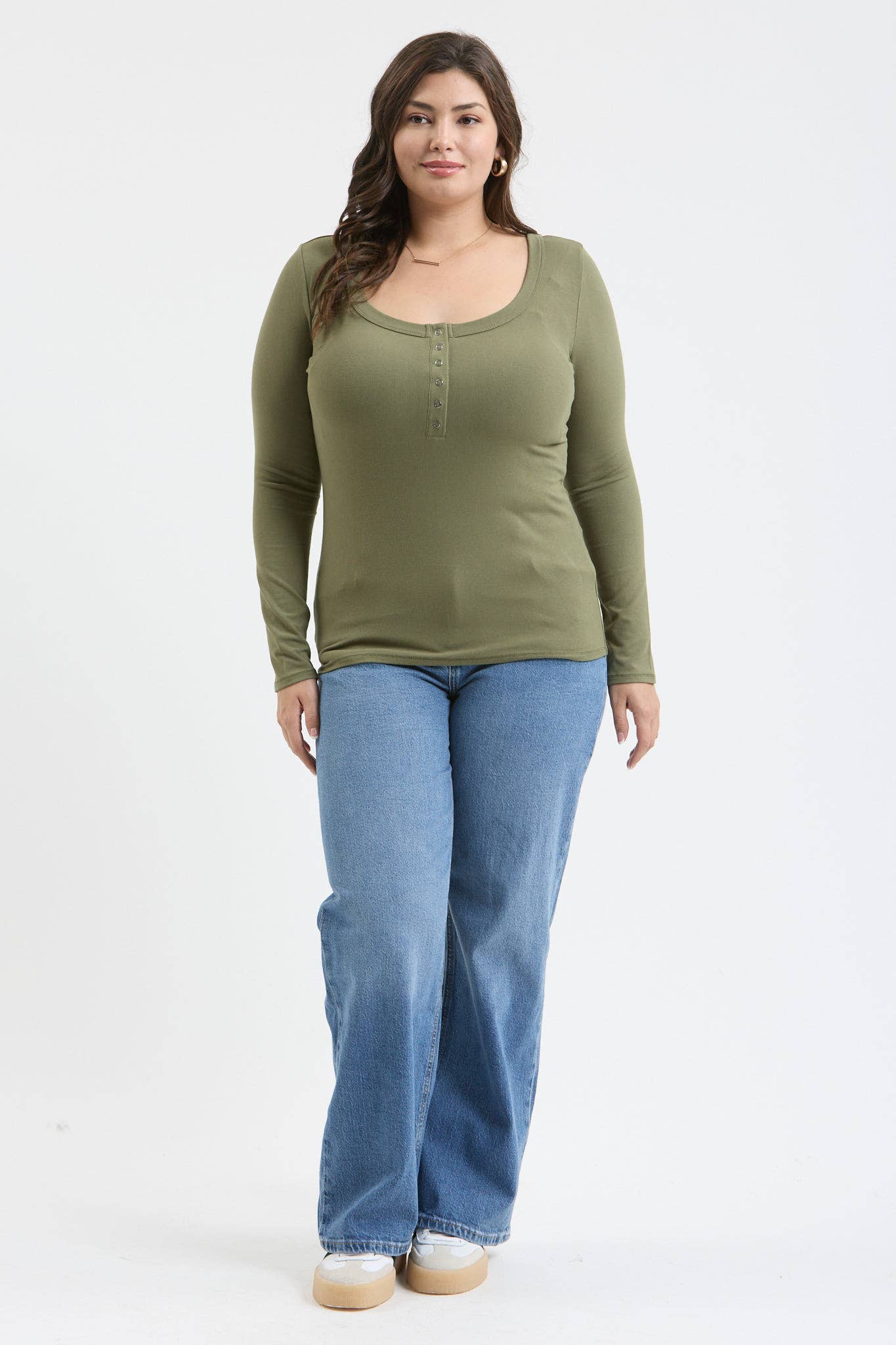Olive Cozy Henley - Rose & Olivia Boutique