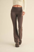 On the go Fold over Flare Pants - Rose & Olivia Boutique