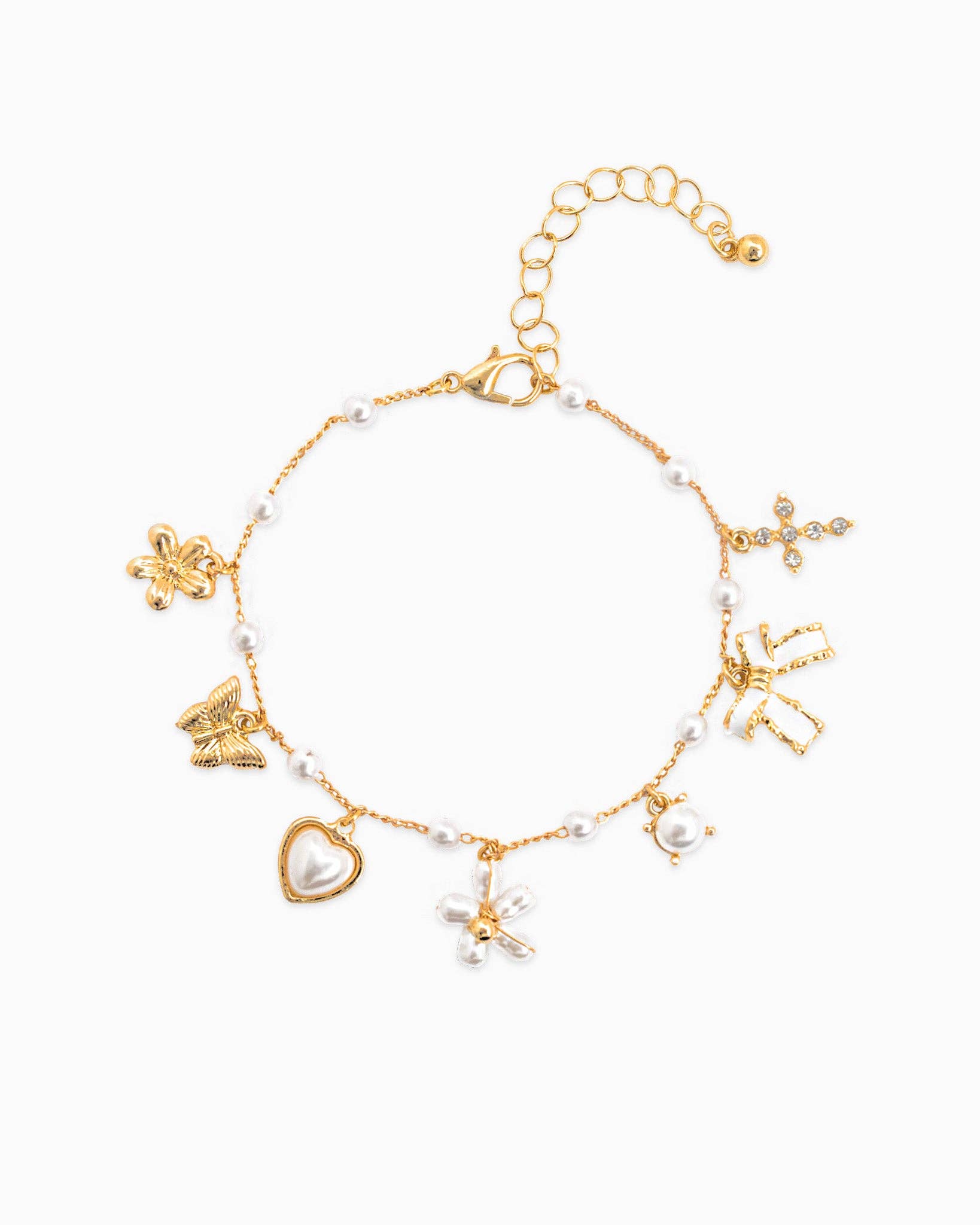 Pearl Flower Charm Bracelet - Rose & Olivia Boutique