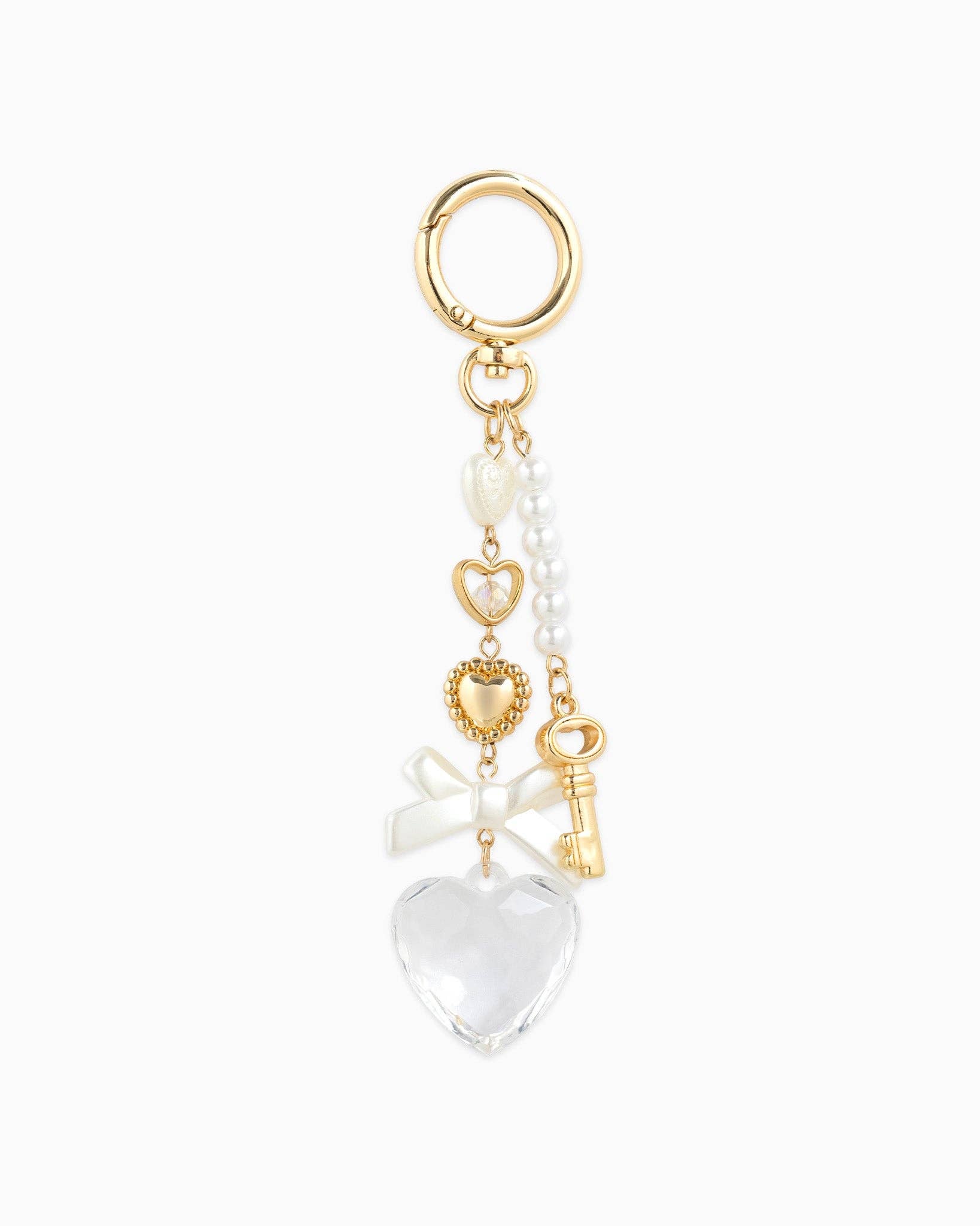 Romantic Heart Coquette Pearl Key Bag Charm - Rose & Olivia Boutique