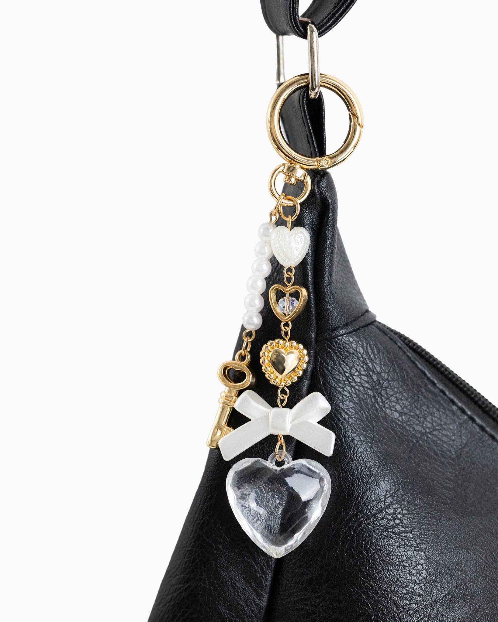 Romantic Heart Coquette Pearl Key Bag Charm - Rose & Olivia Boutique