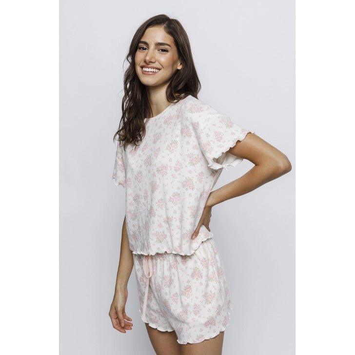 Rose Bouquet Ribbed Lounge Set - Rose & Olivia Boutique