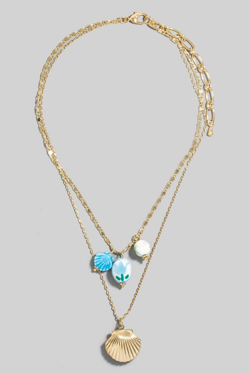 Seaside Layered Charm Necklace - Rose & Olivia Boutique