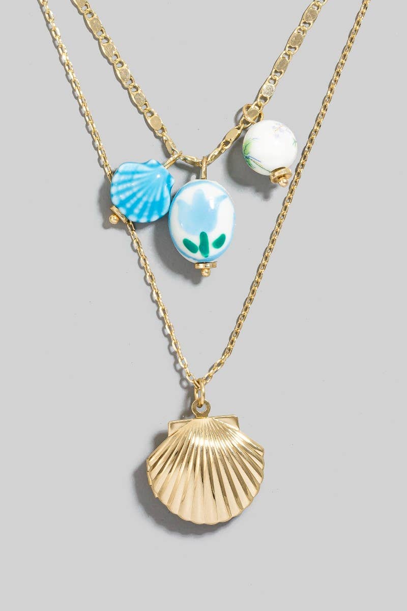 Seaside Layered Charm Necklace - Rose & Olivia Boutique