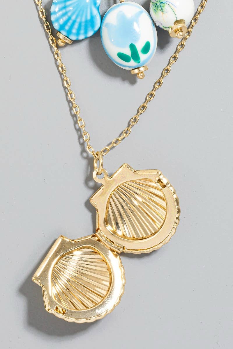 Seaside Layered Charm Necklace - Rose & Olivia Boutique