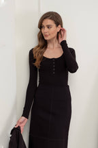 Sophie Henley Top: Black - Rose & Olivia Boutique