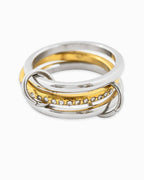Stainless Two - Tone Interlocking CZ Ring - Rose & Olivia Boutique