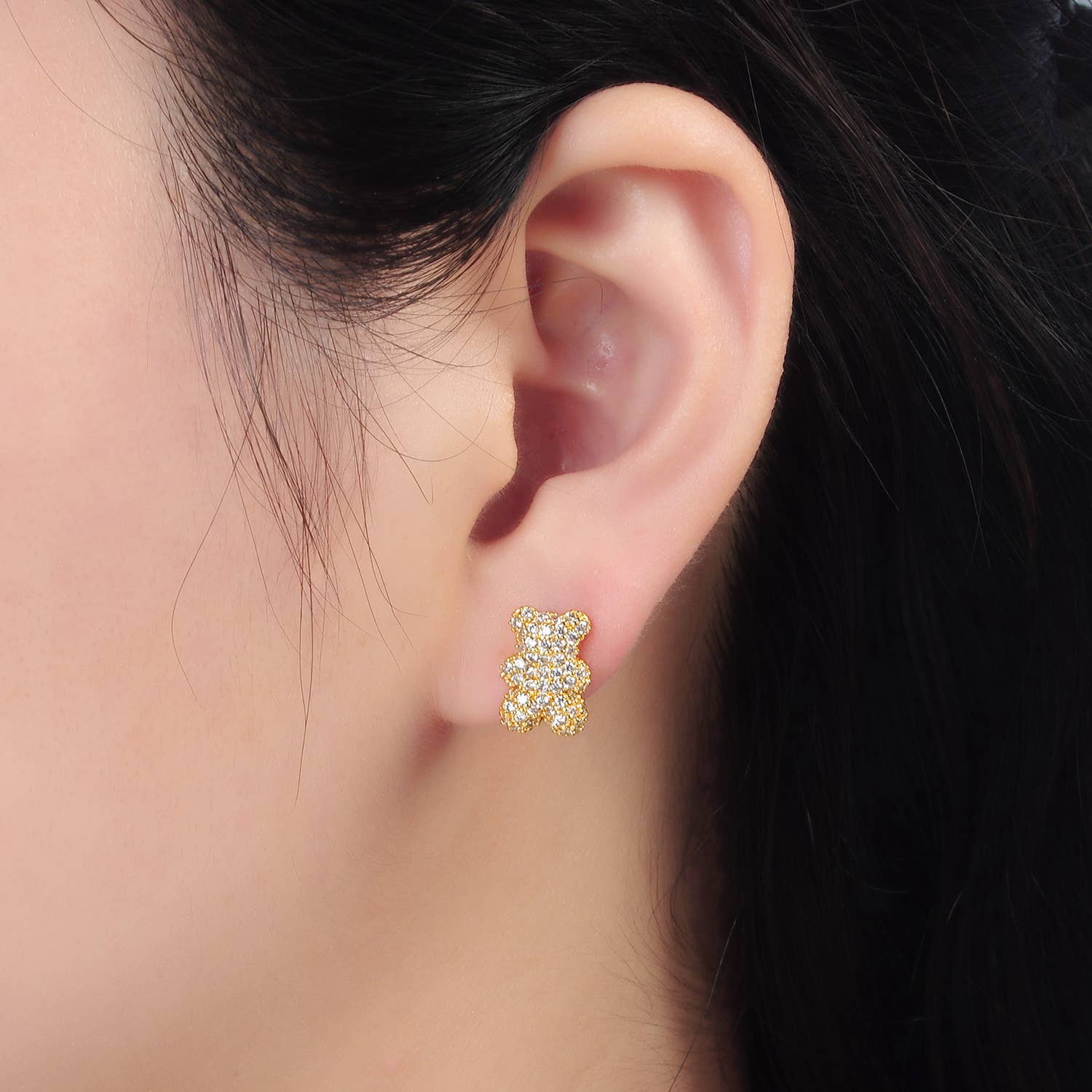 Teddy Bear Stud Earring - Rose & Olivia Boutique
