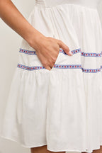 TIED SHOULDER RUFFLE TIERED DRESS - Rose & Olivia Boutique