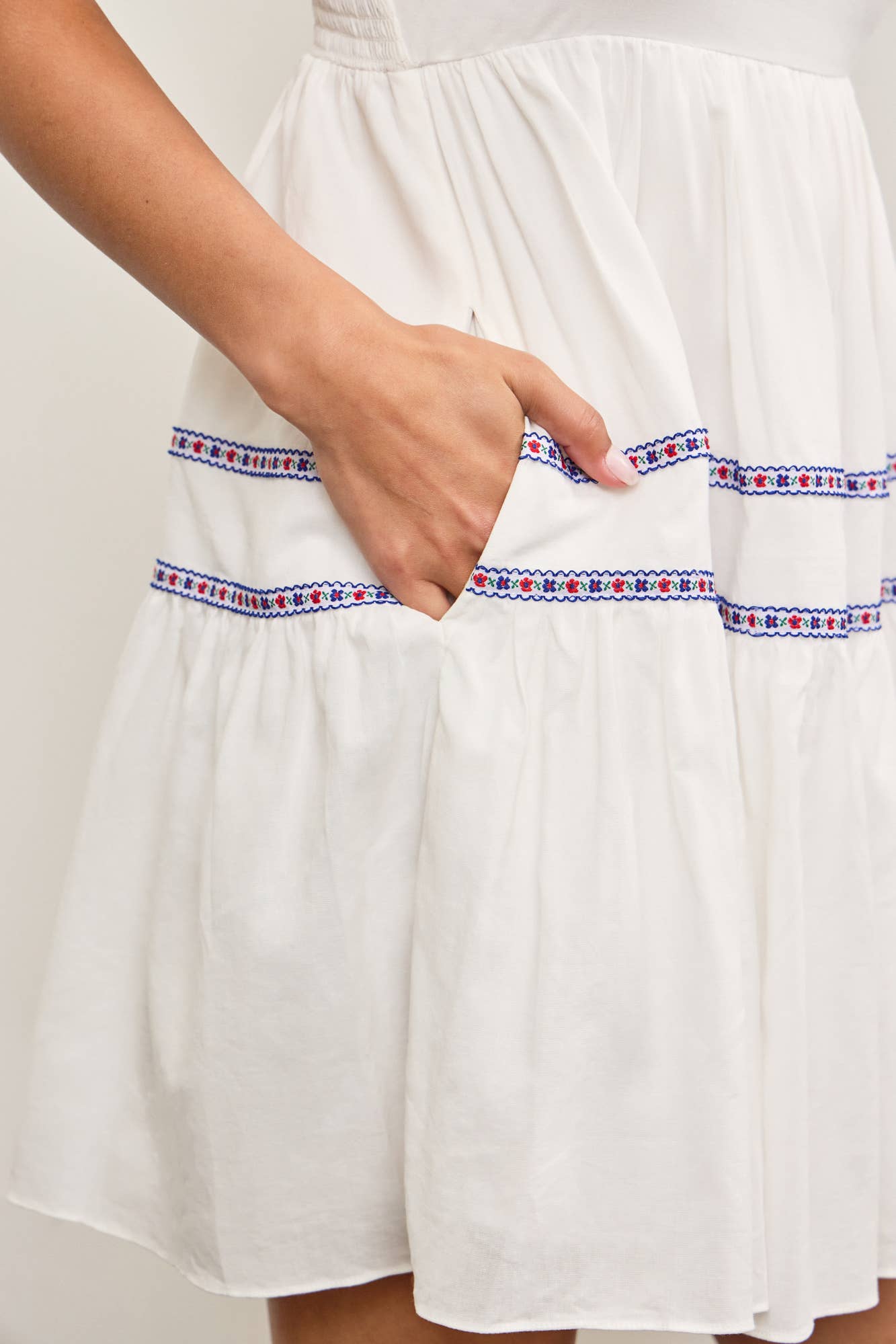 TIED SHOULDER RUFFLE TIERED DRESS - Rose & Olivia Boutique