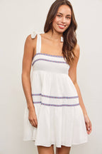 TIED SHOULDER RUFFLE TIERED DRESS - Rose & Olivia Boutique