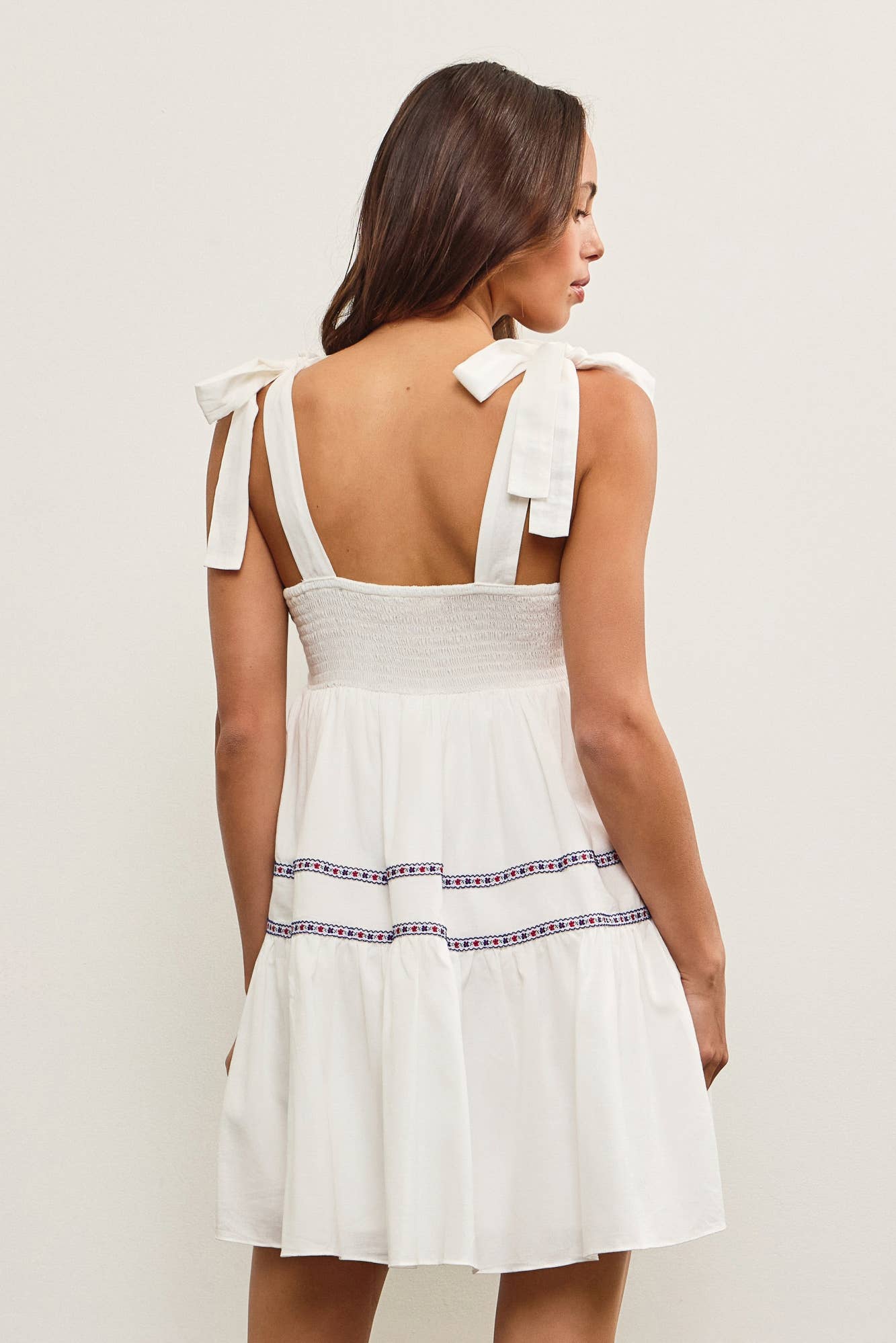 TIED SHOULDER RUFFLE TIERED DRESS - Rose & Olivia Boutique