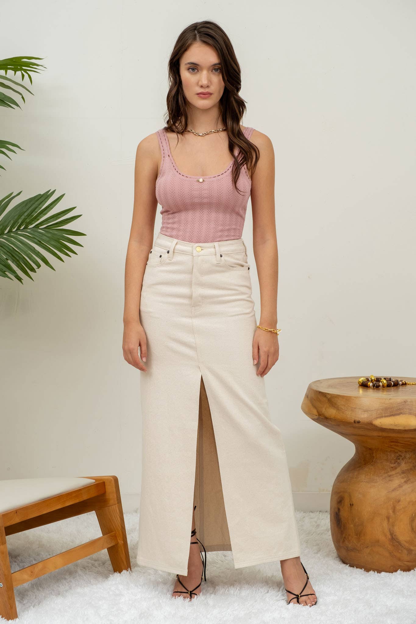 Vintage Pink Knit Tank Top - Rose & Olivia Boutique