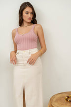 Vintage Pink Knit Tank Top - Rose & Olivia Boutique