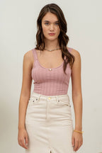 Vintage Pink Knit Tank Top - Rose & Olivia Boutique