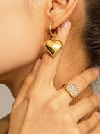Viona 18K Non - Tarnish Dangle Heart Earring - Rose & Olivia Boutique