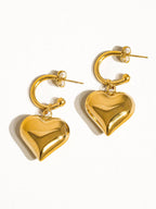 Viona 18K Non - Tarnish Dangle Heart Earring - Rose & Olivia Boutique